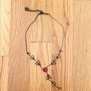 Red and Orange Jeweled Necklace